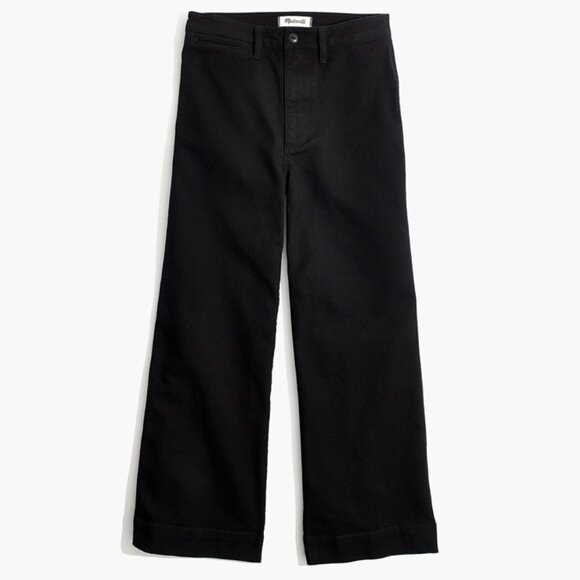MADEWELL Emmett Wide-Leg Crop Pants in Black 26P - Picture 3 of 5